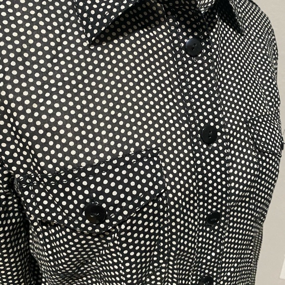 Black and White Polka Dot Women's Top - Picture 2 of 7